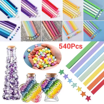 540 Sheets Colorful Origami Stars Paper Strips Lucky Star Origami