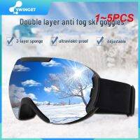 1 5PCS Aldult Double Layers Anti-Fog Ski Goggles Snow Snowboard Glasses Snowmobile Eyewear Outdoor Sports Motorcycle Ski Goggles