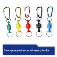 1Pc Fly Fishing Magnetic Net Release Quick Release คลิปผู้ถือสุทธิอลูมิเนียม Carabiner พวงกุญแจ Hook Outdoor Mountaineering