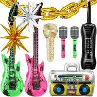 【hot】♈№ 16inch Gold Chain Foil Balloons Inflatable Radio Boombox 80s 90s Hip Hop Themed Birthdays