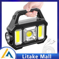 Litake โคมไฟแบบพกพาปลาค็อดโซลาร์ไฟฉาย Led แบบชาร์จไฟได้กันน้ำใช้งานได้หลากหลายไฟฉายฉุกเฉินกลางแจ้ง