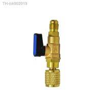 ❃♟◎ Blue Brass R410a R134a Straight Ball Shut Valves For A/C Charging Hose AC HVAC Refrigeration Tools With Valve Core Depressor