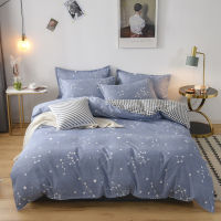 Spot parcel post New Pure Cotton Brushed Four-Piece Set Simple Fitted Sheet Bedding Small Fresh Bed Sheet Quilt Cover Three-Piece Set Wholesale