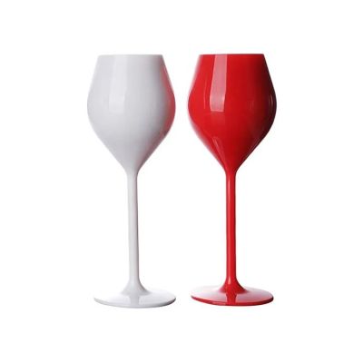 แก้วแชมเปญทำจากพลาสติกทรงตรงสำหรับไวน์แดงอะคริลิคแก้วน้ำสีไวน์แบบสายลมแก้วสนุก
