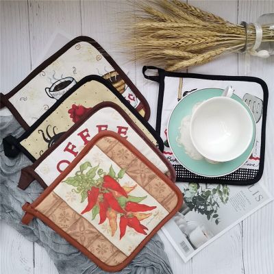 1Pc 20x20cm Thicken Zakka Canva Coated Silver Cloth Cotton Placemat Heat Insulation Anti-scalding Oven Insulation Pad