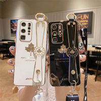 เคสที่วางโทรศัพท์สายรัดข้อมือเมเปิ้ลเคลือบหรูหราสำหรับ Samsung S21 S23 S22 FE S20พิเศษโน้ต20 Note 10 A32 A23 A53 A33 A52S A51 A31 A50