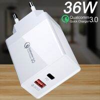 【Taotao Electronics】 Quick Charge 3.0 36W ที่ชาร์จโทรศัพท์มือถือ USB FCP Turbo US EU UK ปลั๊กอะแดปเตอร์สำหรับ Samsung S9 iPhone Huawei Xiaomi