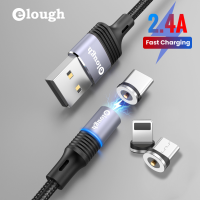 Elough Magnetic Fast Charging LED Micro USB ประเภท C สายไอโอเอสเหมาะสำหรับ iPhone โทรศัพท์ Oppo Vivo