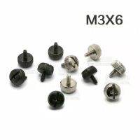 10PCS Hand screw M3X6 free tool adjustment screw manual step eleven word slot knurling black