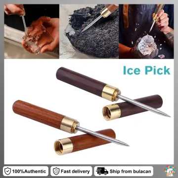 Stainless Steel Ice Pick with Wooden Handle Manual Ice Carving Tool Home  Ice Crushers Ice Cone Bar Bartender Tool Kitchen Tool