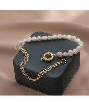 【YF】 Personalidade Freshwater Necklace Splicing Chain Pearls estilo europeu e americano Design de luxo