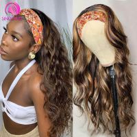 Highlight Body Wave Headband Wig Human Hair Ombre Honey Blonde Headband Human Hair Wig for Black Women Brazilian Remy Hair