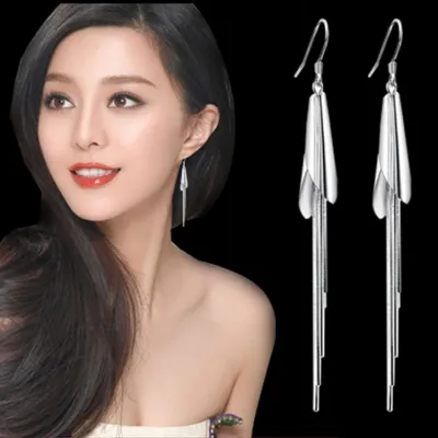 [COD] Korean fashion earrings tassels long chain European and style retro horseshoe manufacturers wholesale