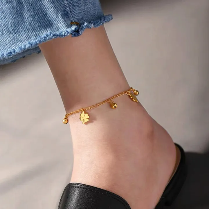 OYJR Flower Anklet for Women Non Tarnish Anklets Gold Chain Stainless Jewellery Gift Lazada PH