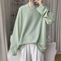 CODpz119nb Mint Green T-Shirt Mens Long-Sleeved Design High-End Bottoming Shirt Inner Waffle Sweatshirt Spring WU68