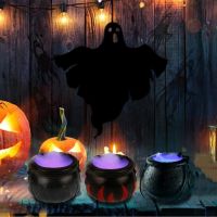 Halloween Lighting Lights Atomizer LED Decorative Lamp Witch Jar Atomization Color Changing Halloween Party Atmosphere Lamp