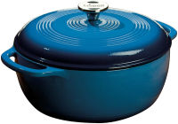 Lodge 6 Quart Enameled Cast Iron Dutch Oven. Blue Enamel Dutch Oven (Blue) Blue 6 Qt