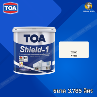 TOA Shield-1 for exterior semi-gloss ทีโอเอ ชิลด์ วัน ภายนอก ชนิดกึ่งเงา สีน้ำ สีขาว #ES100 ขนาด 3.785 ลิตร