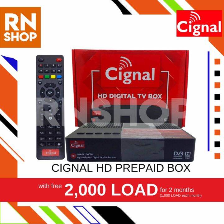 Cignal Prepaid HD Box w/ 2 mon FREE 2000 load (Needs Satellite Dish