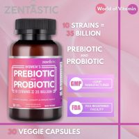 โปรไบโอติก Zentastic Womens Probiotic &amp; Prebiotic Supplement with Cranberry 35 Billion CFU 30 Veggie Cap. (Sku.2074)