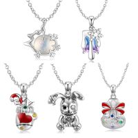 【cw】 JIUHAO925 Sterling Gloves Snowball Pendant for Birthday Jewelry Necklace ！