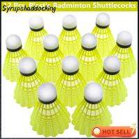 SYRUPSHADDOCKING 3/6/12Pcs กลางแจ้ง มั่นคง กีฬา พลาสติก ลูกฝึกซ้อม ไนลอน ลูกแบดมินตัน