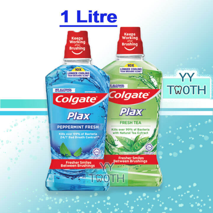 Colgate plax alcohol free mouthwash 1Litre Peppermint (EXP JAN 2026