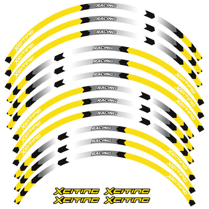 เทปแถบสะท้อนแสงรูปลอกล้อสกูตเตอร์สติกเกอร์แต่งล้อมอเตอร์ไซค์15-14-นิ้ว-x-citing-s-400อุปกรณ์เสริมมอเตอร์ไซค์สำหรับ-s400-kymco-xciting