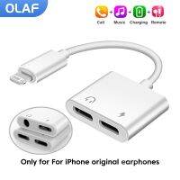 Olaf 2 In 1 Audio OTG Adapter Dual Lighting 3.5mm To IOS Headphone Adapters For iphone 13 14 12 11 Pro Mini XR 8 Audio Splitter Cables