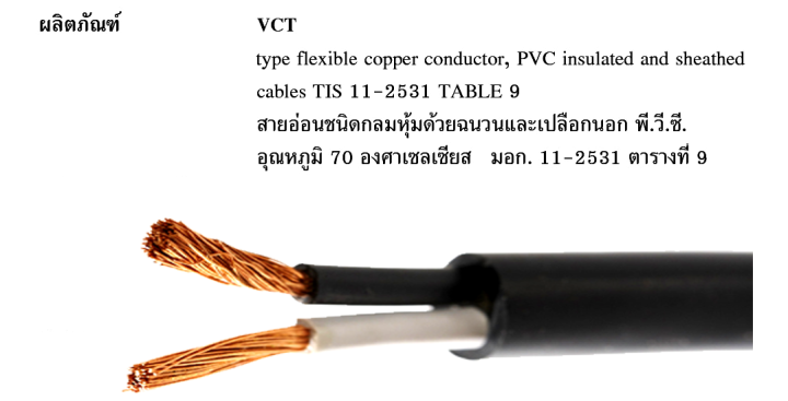 thaiunion-สายไฟ-vct-เบอร์4-รุ่น-2-x-4-ตร-มม-100เมตร-สีดำ-ขนาด-2แกน-สายไฟมอเตอร์-สายไฟอ่อนดำ