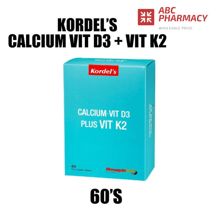KORDEL’S Calcium + Vit D3 Plus Vit K2 Tabs 60's EXP06/2024 Lazada