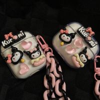 Sanrio Airpods 1 2 Pro 2กล่องน่ารักป้องกันหูฟังไร้สายทำด้วยมือจี้โปร่งใสหูฟังอุปกรณ์เสริม