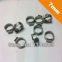 100pcs 5.8-7.0mm Oetiker Style Stainless Steel Single Ear Stepless Hose Clamps