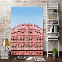 Hawa Mahal ศิลปะการตกแต่งผนังสีชมพูพระราชวังศิลปะบนผืนผ้าใบสำหรับติดกำแพงอินเดียงานศิลปะสำหรับบ้าน1ชิ้นกรอบด้านในหรือไร้กรอบ