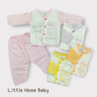 iroirothings ชุดกระดุมหน้า แขนยาว ขายาว เด็กแรกเกิด 0-3 เดือน ยี่ห้อ Little Home Baby Cotton 100%