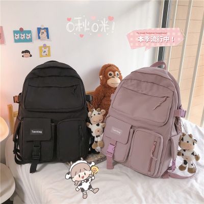Harajuku School Bags Nylon Fashion Womens Backpack Large Capacity Backpacks With Many Pockets Waterproof School Backpack