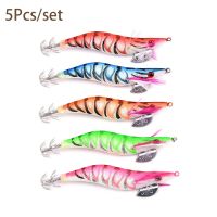 5ชิ้นปลาหมึกเรืองแสงตกปลาไม้เหยื่อล่อกุ้งหมึกปลาหมึกเหยื่อล่อ Spinnerbait กุ้งไม้กับ2.0 #-2.5 #-3.0 # เบ็ดล่อเหยื่อ LYE3824