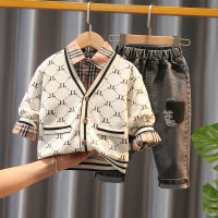 Baby Sweatshirt Set 2021 Spring and Autumn Thin Section Childrens Three-piece Set 1-2-3 Years Old Boys Korean Childrens Wear