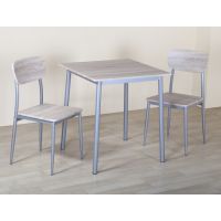 Dining table set 2 seats (1 table + 2 chairs) Table:70X70X76.5 cm. Chair: 41X45.5X84.5 cm.