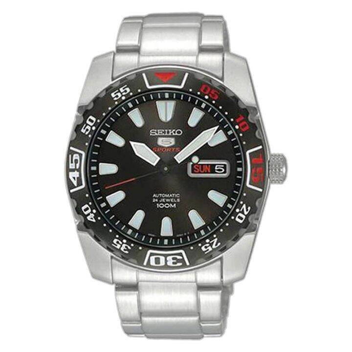 Jam Tangan Pria Seiko 5 Sports Srp167k1 Automatic Black Dial Stainless Steel Strap Lazada