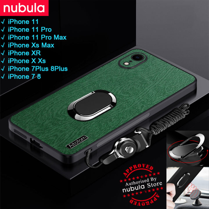 nubula-เคสสำหรับ-iphone-11-pro-max-ip-xs-max-ผิวเปลือกไม้ให้ความรู้สึกเหมือนหนัง-hp-iphone-x-xr-เคสกันกระแทกมือถือฟรีที่ยึดโทรศัพท์ในรถเชือกเส้นเล็กฝาหลังสำหรับ-iphone-7-8-plus-8-p-7p