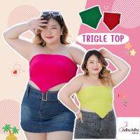 kennedye ?่JuBu JuBu?Trigle Top เสื้อเกาะอกสามเหลี่ยม 505 ผ้าร่อง เสื้อเกาะอก สาวอวบ หน้าอก 35-50 นิ้ว