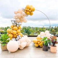 Wedding Flower Door Arch Wrought Iron Circle Balloon Arch Bracket Wedding Props Holiday Dress Ornaments Outdoor Wedding