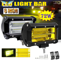 ไฟสปอร์ตไลท์24 LED ขนาด5นิ้ว72W,ไฟฟลัดไลท์สำหรับออฟโร้ดกันน้ำไฟตัดหมอกสำหรับรถบรรทุกรถ ATV SUV เรือ