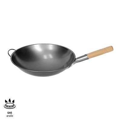 "Buy now"กระทะเหล็กด้ามไม้ทรงลึก ROCKET รุ่น NON STICK 13 ขนาด 32 ซม. สีเงิน*แท้100%*