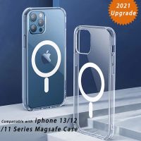 【 AN boutique 】  Ultra Thin Magnetic Case สำหรับ Iphone 13 Pro 12pro Max Magsafe Case Cover เคสผิวใสสำหรับ Iphone 13pro 12 Mini 11 Mag Safe