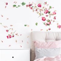 【cw】 Flying Wall Sticker Decals Bedroom Room Background Decorations Wallpaper Mural Flowers Stickers