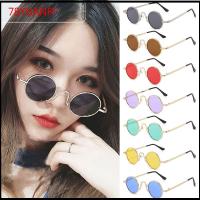 78YUANFF การป้องกัน UV400 แว่นกันแดดกลมเล็ก สีสันสดใส พังก์สไตล์ แว่นตาสำหรับแว่นตา แฟชั่นสำหรับผู้หญิง แว่นตากันแดดฮิปปี้ สำหรับผู้หญิงและผู้ชาย