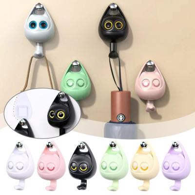 Creative Cute Wink Cat Hooks Wall Mounted Adhesive Eyes Cat Hooks For Hanging Hook Cat Coat Cute Key For Wall Decoration E1L7