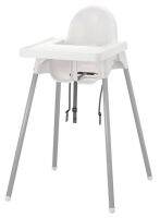 Antilop White High Chair With Tray And Seat Cushion For Baby (เก้าอี้สูงพร้อมถาดวางอาหาร, สีเงิน ขาว, สีเงิน+เบาะรองนั่ง)